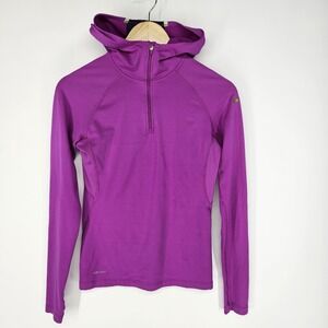 Nike Pro Combat Compression Hoodie Women's XS Dri Fit Pullover Sweater 1/4 Zip